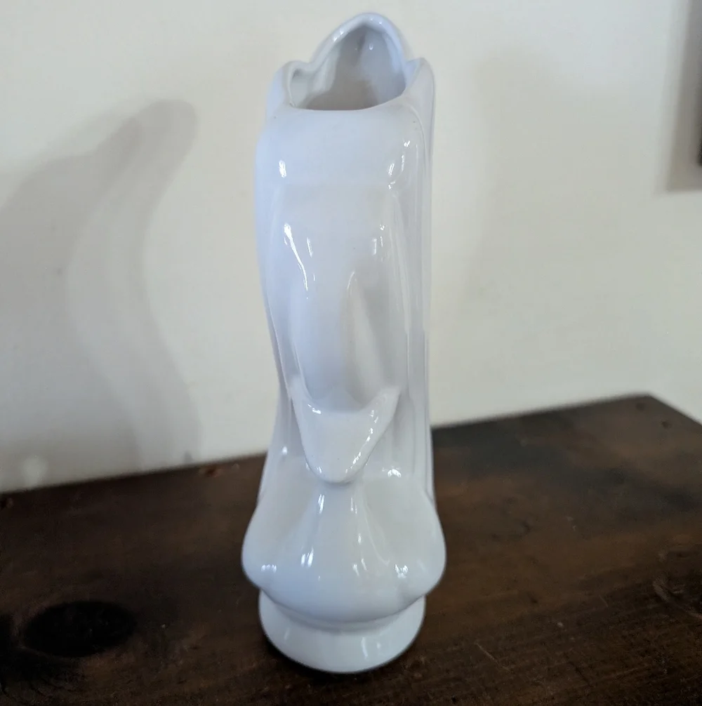 Vintage White Ceramic Swan Vase Victorian CottageCore Farmhouse Decor Aesthetic